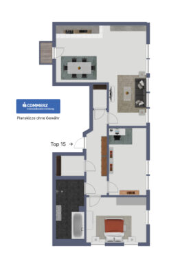 Grundriss - Moderne Terrassenwohnung